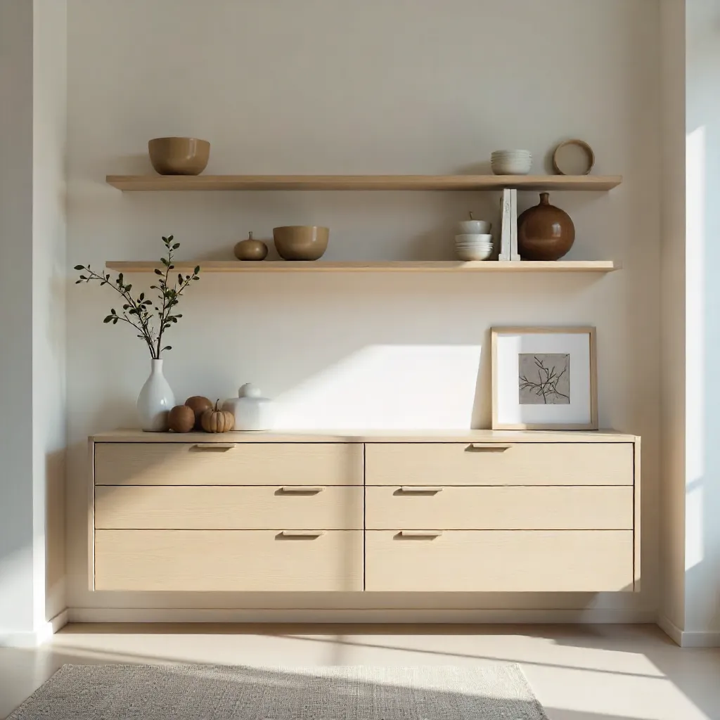 Modern living area with modular furniture system